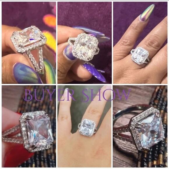 The Upgrade Ring 6 Carat statement engagement cocktail ring in 925 silver sz 7 - Picture 15 of 15